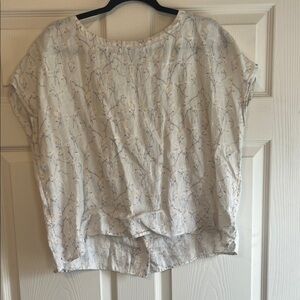Cynthia Rowley Cream Floral Blouse M Woman’s Linen